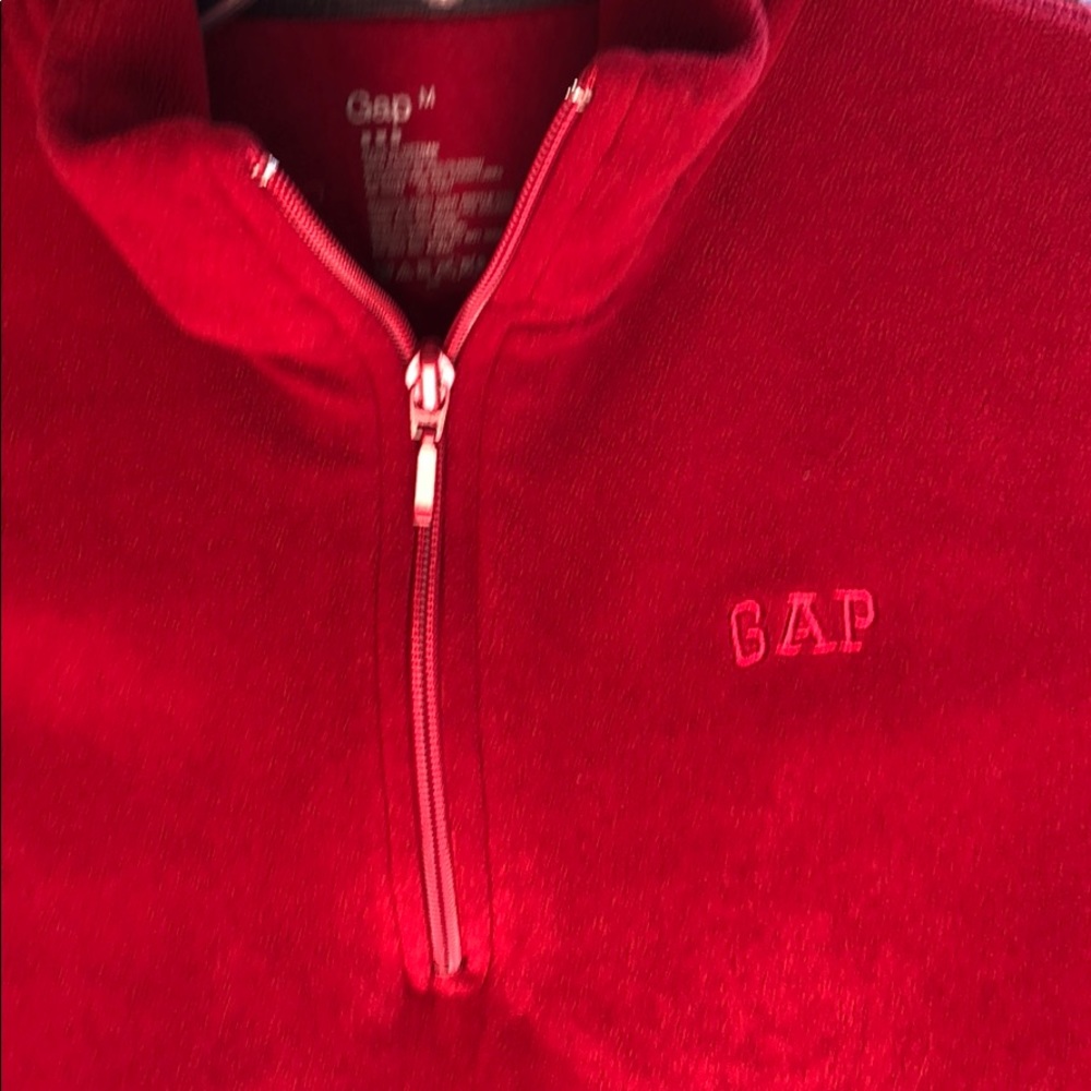 Gap women Red 1/4 zip fleece Sweater- Sz M - Picture 14 of 16